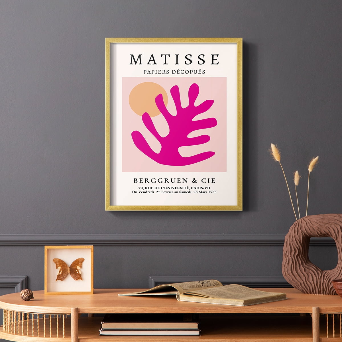 Matisse CLIV Framed Print in Gold Solid Wood 22 x 28 Framed Print