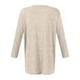 thumbnail image 4 of QASIEATN Sweaters for Graceful Women Fashion, Autumn Solid Color Round Neck Strip Bottom Loose Casual Seven Quarter Sleeve Top, Womens Fall Tops, 4 of 5