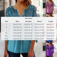 thumbnail image 4 of BRGZLK Short Sleeve Tops For Women Trendy 2026 Boho Floral Print Tunic Shrits Empire Waist Button V Neck 3/4 Bell Sleeve Blouses, 4 of 6