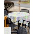 thumbnail image 4 of Outdoor Tablecloth with Umbrella Hole and Zipper, Watercolor Rabbits Square Table Cloth 54x54 Inch Waterproof Tablecloth, Spring Easter Love Rabbits Polka Dots Picnic Table Cover for Patio Camping, 4 of 7