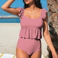 thumbnail image 1 of Roncen Tankini Swimsuits for Women Ruched Tummy Control Bathing Suit Two Piece Swim Tank Top with High Waisted Bottom, 1 of 6