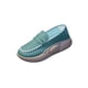thumbnail image 4 of Zapatos casuales de PU para mujer, cómodos, suaves, con plataforma, estilo urbano, suela gruesa, sin cordones verde 37, 4 of 9