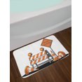 thumbnail image 2 of Urban Bath Mat, Road Closed Sign with Traffic Warning Symbol with Blocker Stop Illustration, Non-Slip Plush Mat Bathroom Kitchen Laundry Room Decor, 29.5 X 17.5 Inches, Pale Orange Grey, Ambesonne, 2 of 2