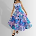 thumbnail image 4 of Hiijoy Little Girls Butterfly Prints Button Front Dress Tiered Summer Dress, Sizes 6-14, 4 of 5