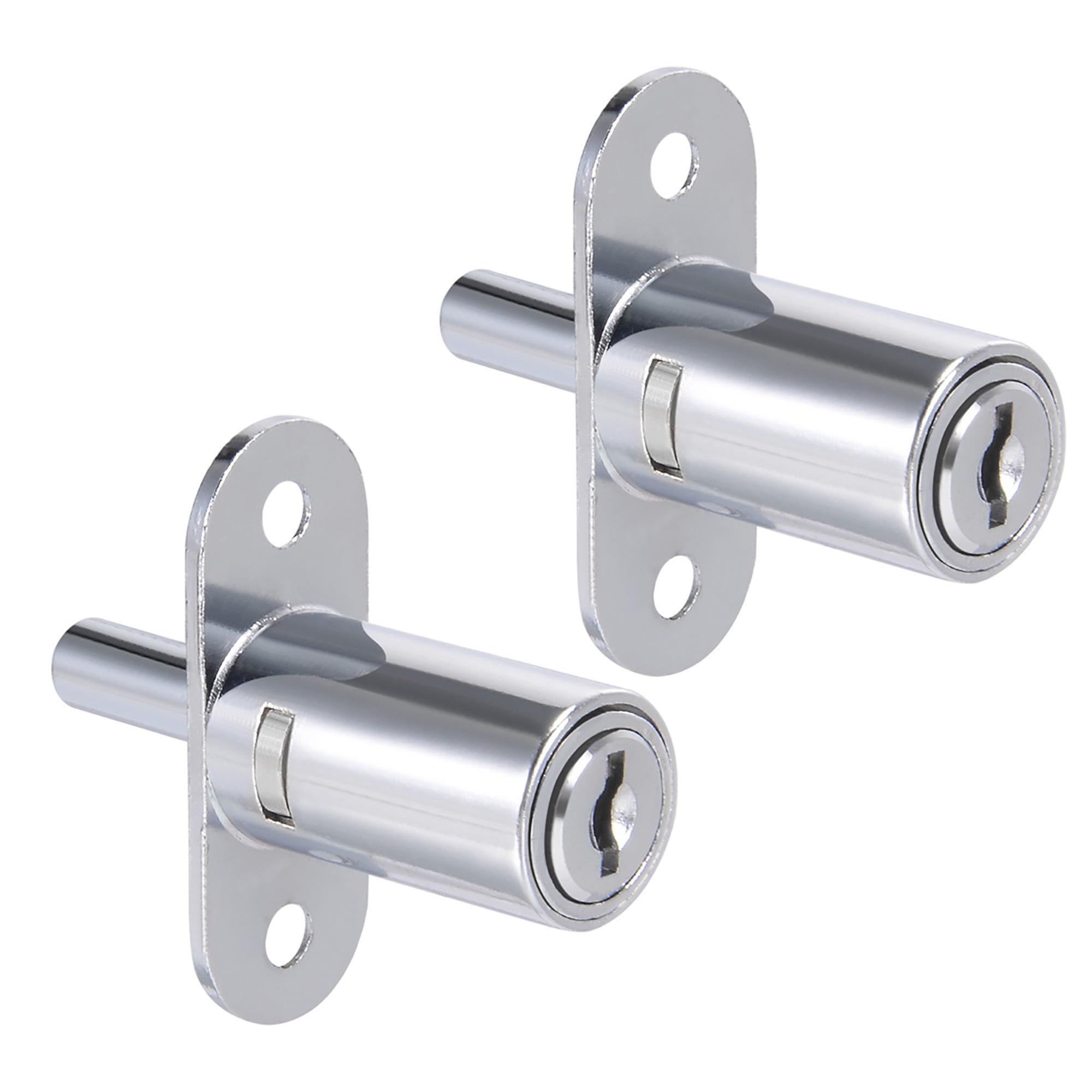 Push Plunger Lock 19mm x 32mm Cylinder Zinc Alloy Keyed Different 2Pcs