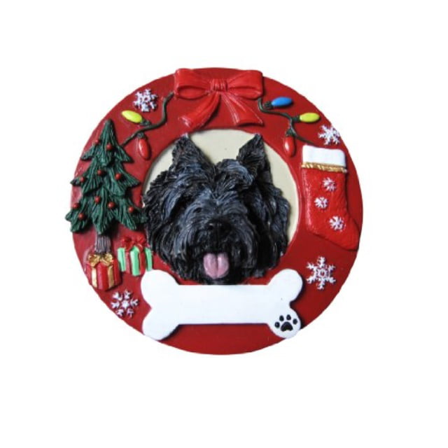 Cairn Terrier Christmas Ornament Wreath Shaped Easily ...