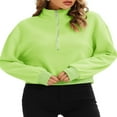 thumbnail image 1 of PENGXIANG Chandails en Molleton Demi-Fermeture à Glissière pour Femmes Col Montant Manches Longues Chandail Tops, 1 of 5