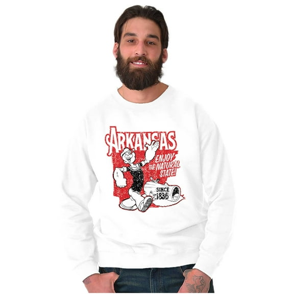 Popeye Arkansas State AR Cartoon Sweatshirt for Men or Women Brisco Brands S