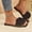 Black, variant on Womens Green Flat Slide Sandals Square Toe Open Toe Slip On with 3D Ruffled Flower Cushioned Lightweight Slides for Beach Daily Wear Size 7