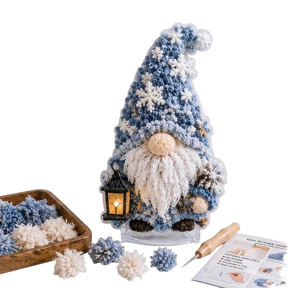3D Fabric Poke Art Kit, Diy Doll Craft Set ,No Sew Handmade Project For Adults Beginners, Christmas Winter Tabletop Decor