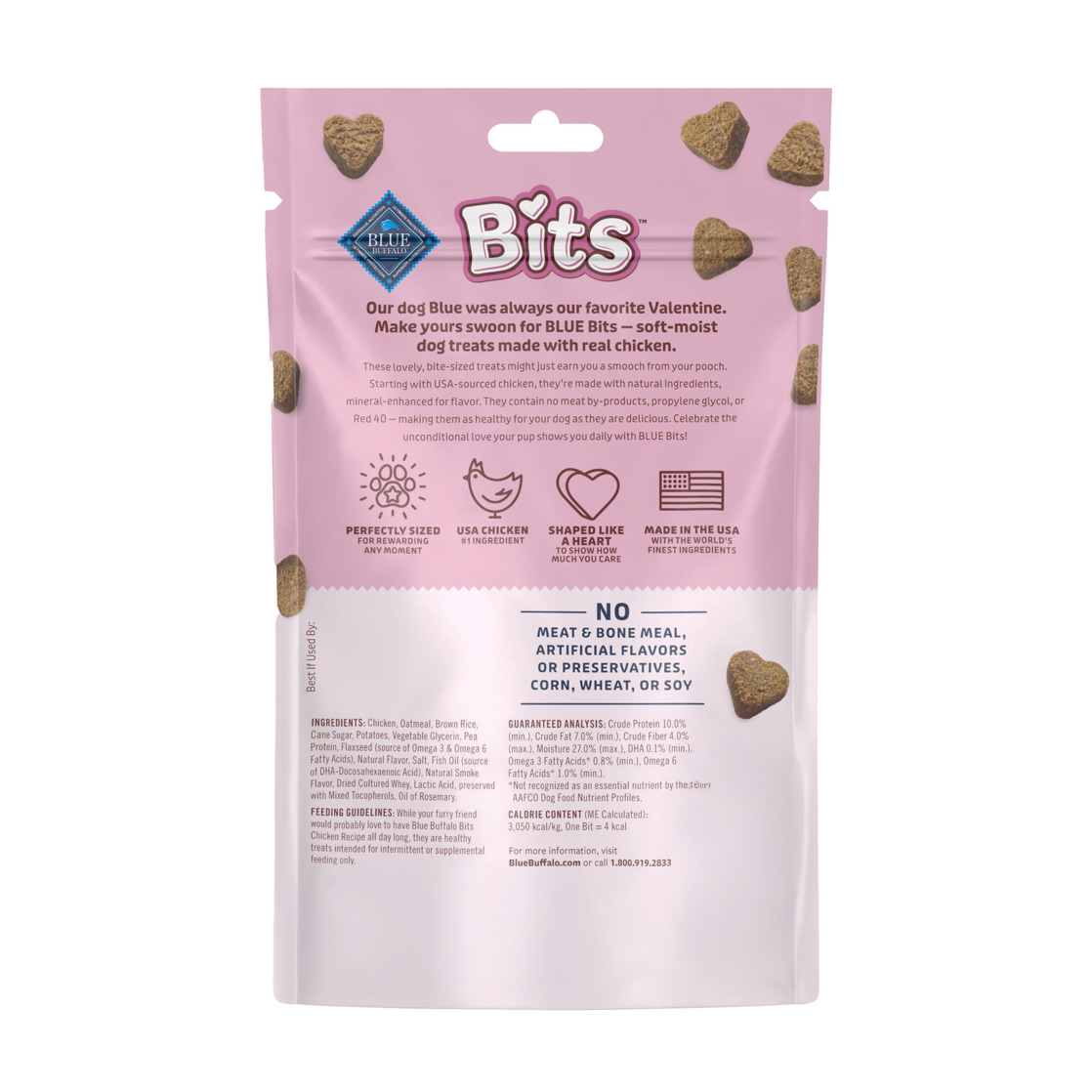 Blue Buffalo Bits Valentine Soft Dog Treats for Training, Chicken Recipe, Enhanced with DHA, 4.5oz Bag