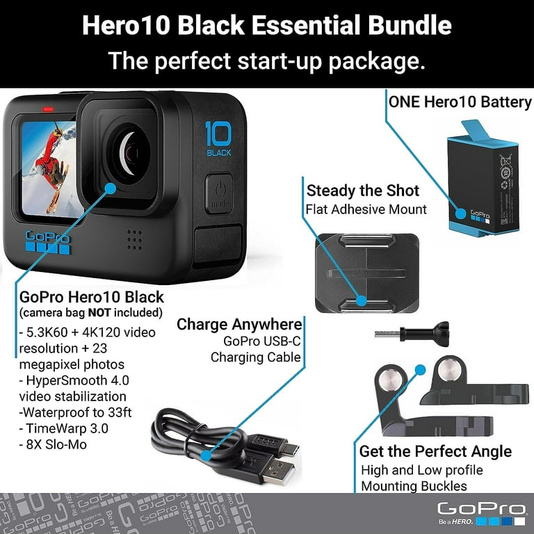  GoPro HERO10 Black, Waterproof Action Camera, 5.3K60