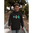 thumbnail image 2 of Alien Peace Trio Emoji - Futuristic Symbol Art Design Youth's Hoodie, 2 of 4