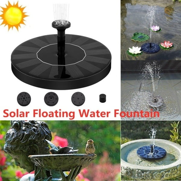 Small Pond and Water Circulation Perfect for Bird Bath 2.0W Solar Fountain Free Water Pump Standing Floating Submersible Solar Water Pump with 4 Sprinkler Heads for Different Water Flows