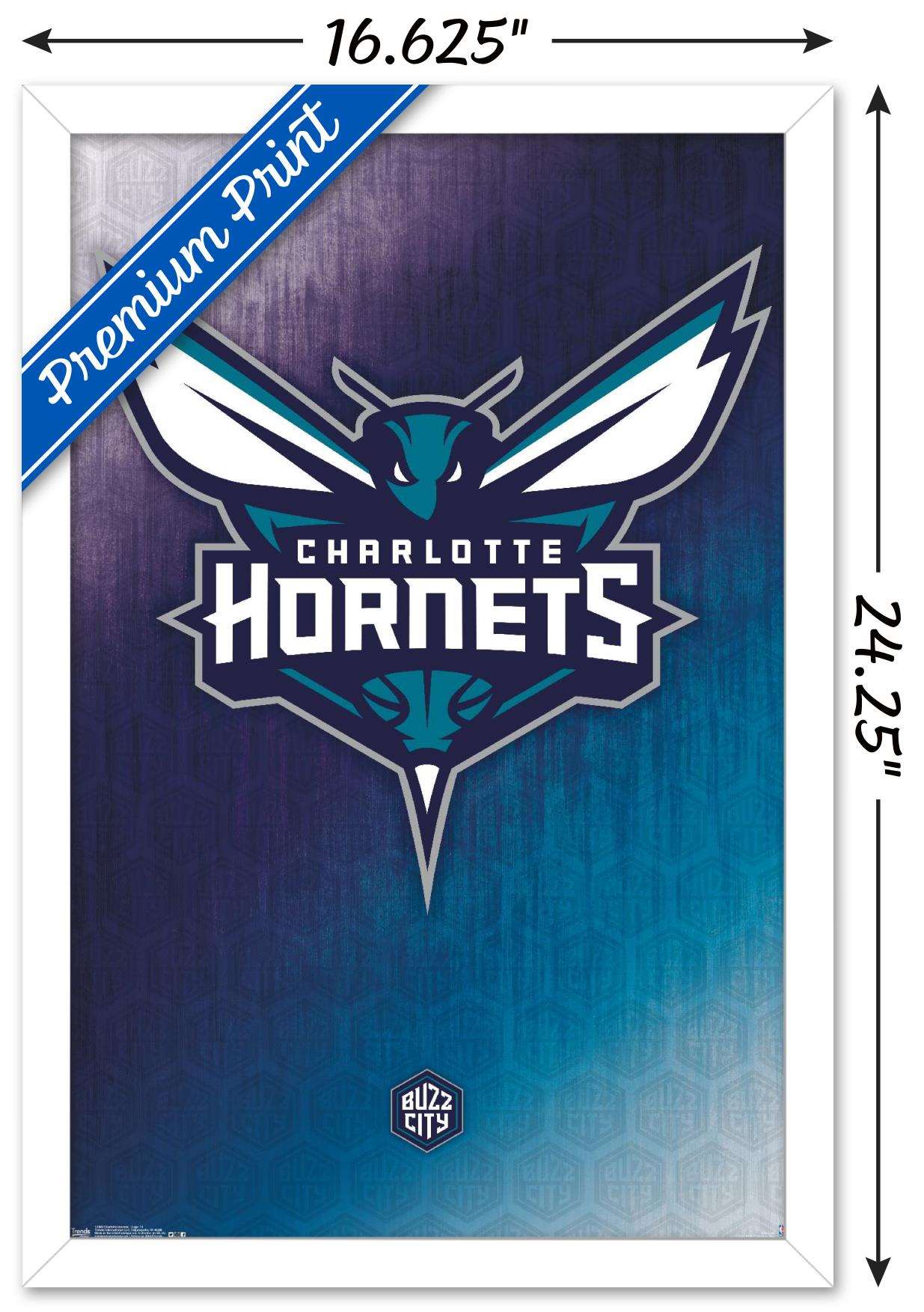 NBA Charlotte Hornets - Logo 14 Wall Poster, 14.725" x 22.375", Framed