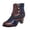 Brown, variant on Vintage Boho Ankle Boots for Women Colorful Leather Round Toe Chunky High Heel Dress Short Booties for Party Casual Work Daily Wear Size 6-10