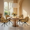 thumbnail image 5 of FOR U DESIGNS Sunflower Leopard Pattern Dining Chair Slipcovers with Armrest, Anti-Dust Vanity Chair Cover Mid Back Wide Seat Accent Chairs Covers for Vanity Living Room Bedroom, 5 of 8