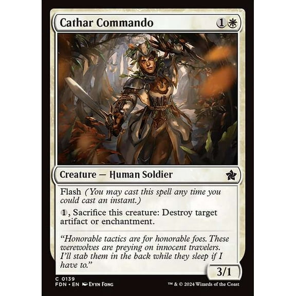MtG Foundations Common Cathar Commando #139