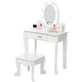 thumbnail image 3 of Girls' Vanity Table and Chair Set with Wood Makeup Playset, Ages 3-9, 3 of 6