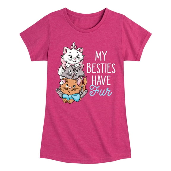 Disney - The Aristocats - My Besties Have Fur - Toddler & Youth Girls Short Sleeve Graphic T-Shirt