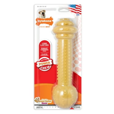 Nylabone Barbell Power Chew Durable Dog Toy Peanut Butter XX-Large/Monster - 50   lbs. (1 Count)