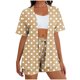 thumbnail image 1 of Mujeres largo cardigan con bolsillos estilo de moda suelto no posicionamiento impreso manga corta y pantalones cortos conjunto de bolsillo sudadera y pantalones conjunto para mujeres, 1 of 6