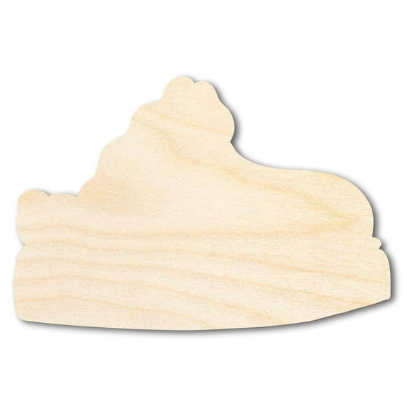 Unfinished Wood Platform Slipper Shape 5" / 1/4"