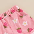 thumbnail image 5 of Toddler Baby Girl Floral Denim Shorts Summer Elastic Waist Flower Print Short Jeans Pull On Denim Shorts with Pockets, 5 of 7