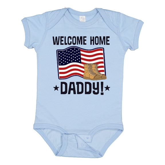 Inktastic Military Daddy Welcome Home Boys or Girls Baby Bodysuit