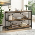 thumbnail image 6 of Modern Hallway Foyer Table with Storage Behind Couch, 3 Tier Accent Entry Tables for Home Front Living Room, Rustic Brown, 47 inch Rustic Console Table, Industrial Wood Metal Entryway Sofa Table, 6 of 8