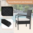 thumbnail image 4 of 3 Piece Patio Bistro Chair Set with Coffee Table, Outdoor Wicker Dining Furniture, 4 of 10