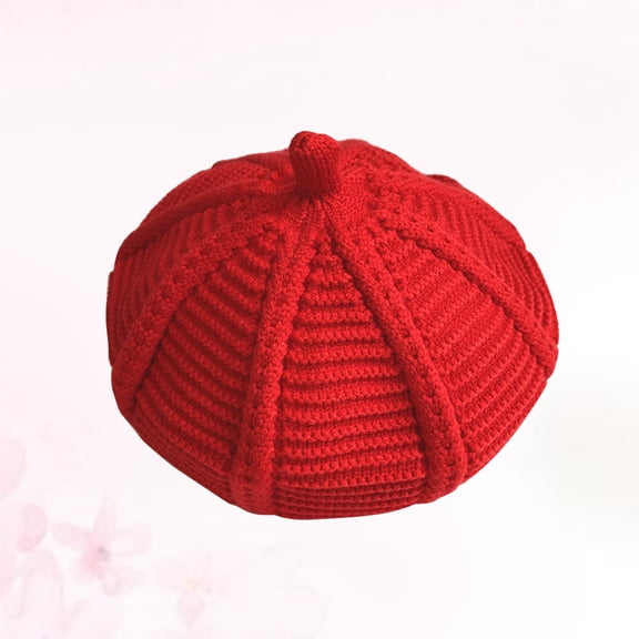 HOOWIFFY Hat for Children Red Wool 1Pcs for Autumn