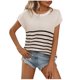 thumbnail image 2 of Fiudx Ropa de Mujer Top de Mujer con Cuello Redondo y Manga Raglán a Rayas, 2 of 6
