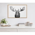 thumbnail image 7 of Kate and Laurel Sylvie Moose Black and White Framed Canvas Wall Art by Amy Peterson Art Studio, 23x33 Natural, Modern Animal Portrait Art for Wall, 7 of 7