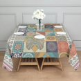thumbnail image 3 of Multicolor Ethnic Floral and Butterfly Pattern Square Tablecloth,Waterproof Square Table Cover,Wipeable Spillproof Washable Table Cover for Home Kitchen Party Decor 42"X42"(107x107cm), 3 of 6