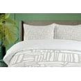 thumbnail image 4 of Ambesonne Geometric Duvet Cover Sets, Ethnic Tribal Stripe, 2-Queen, Dust and White, 4 of 7