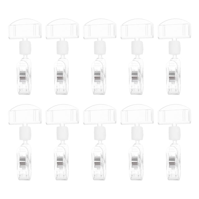 MasteelfCA 10pcs Plastic Price Tag Clips Mall Advertising Label Racks Simple Display Stand