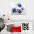 thumbnail image 4 of Creowell  Blue Flower Wall Art for Bathroom Bedroom Living Room Blue and White Wall Decor Floral Painting Canvas Print Picture for Home Decor Framed Artwork Ready to Hang 20x16 in/16x12 in, 4 of 4