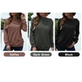thumbnail image 4 of Pull-over Moda mujer Turn-down Collor Pullover Manga larga Suelta Casual Túnica Sudaderas Color sólido Tops 1 1, 4 of 5