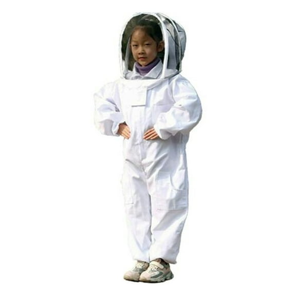 Beekeeping Clothing, White Protective Beekeeping Clothing For Children - Cotton With Long Sleeves, Child Protection Size M 1.2 Meter Recommended Height 80-130Cm