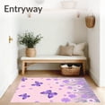 thumbnail image 3 of ODIKA 3'x5' Machine Washable Non-Slip Area Rug, Enchanted Garden Meadow with Floral Fantasy High Traffic Rug with Pad, Pink, 688797, 3 of 8