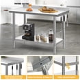 thumbnail image 2 of DEXTRUS Heavy Duty Stainless Steel Work Table with Backsplash and Adjustable Undershelf, 840 lb Capacity, 48 x 24 Inch, 2 of 5