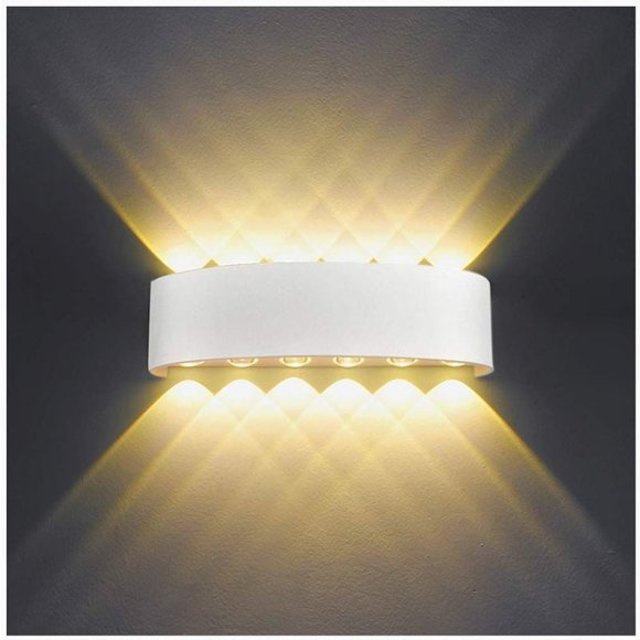Modern LED Light Fixture, Frosted Lacquer Paint Up Down Wall Lamp For Living Room, Patio, Pathway And Bedroom (8W)