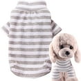 thumbnail image 4 of CICRKHB Dog Clothes Pet Winter Stripe Color Bottoming Dog Costumes Pet Dog Cat Clothes Vest Shirt Pet Supplies Grey, 4 of 4