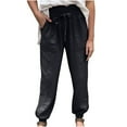 thumbnail image 2 of Fesfesfes Women Pant Fashion Solid Color Summer Casual Loose Tie Feet Tight Trousers Pants, 2 of 7