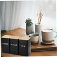 thumbnail image 3 of Yazoeia Kitchen Canister Set, Coffee Tea Sugar Container Set of 3 Iron Tea Coffee Sugar Canister Set with Bamboo Lid and Name Marker Simple Square Kitchen Canister Set for Coffee Tea Sugar, 3 of 7