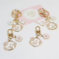 thumbnail image 5 of Rabbit Cat Keychain Key Rings Cute Round Rabbit Cat Metal Keychain Lovely Pink Sakura Car Bag Keyring Girl Boy Couple Jewelry Pendant(C), 5 of 5