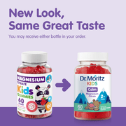 Dr. Moritz Kids Calm Magnesium Gummies, Sugar-Free, 60 Gummies, Raspberry