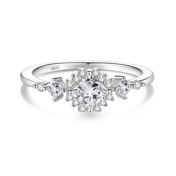 Apaison Delicate 4 mm Moissanite Women Ring - Wedding Engagement Anniversary 925 Sterling Silver Jewelry Gift