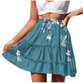 thumbnail image 2 of Xunlbb Up to 50% off Plaid Pleated Skirts for Women, Women's Fashion Casual Summer Printed Mid-Calf Skirt Gift for Girls, Size S-3XL, 2 of 6
